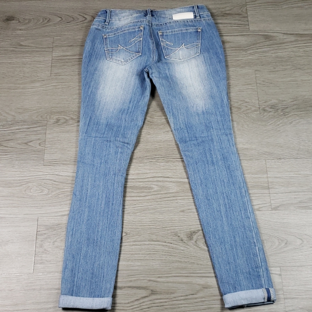 Almost Famous Premium Patchwork Distressed Skinny - image 2